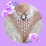 Parure gothique dentelle et perles