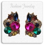 Boucles d'oreilles clips tendance, ornée de strass